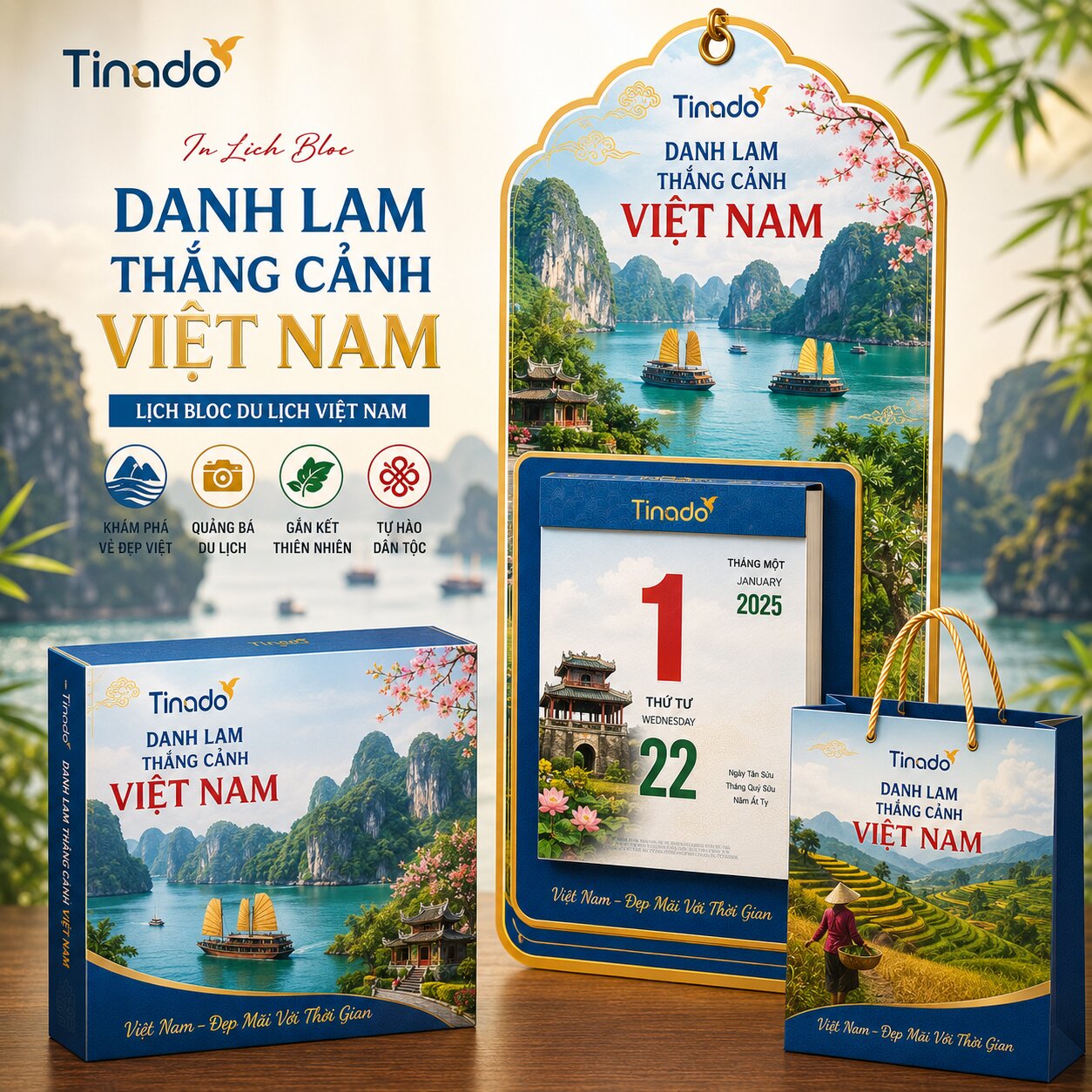 In Lịch Bloc Danh Lam Thắng Cảnh Việt Nam