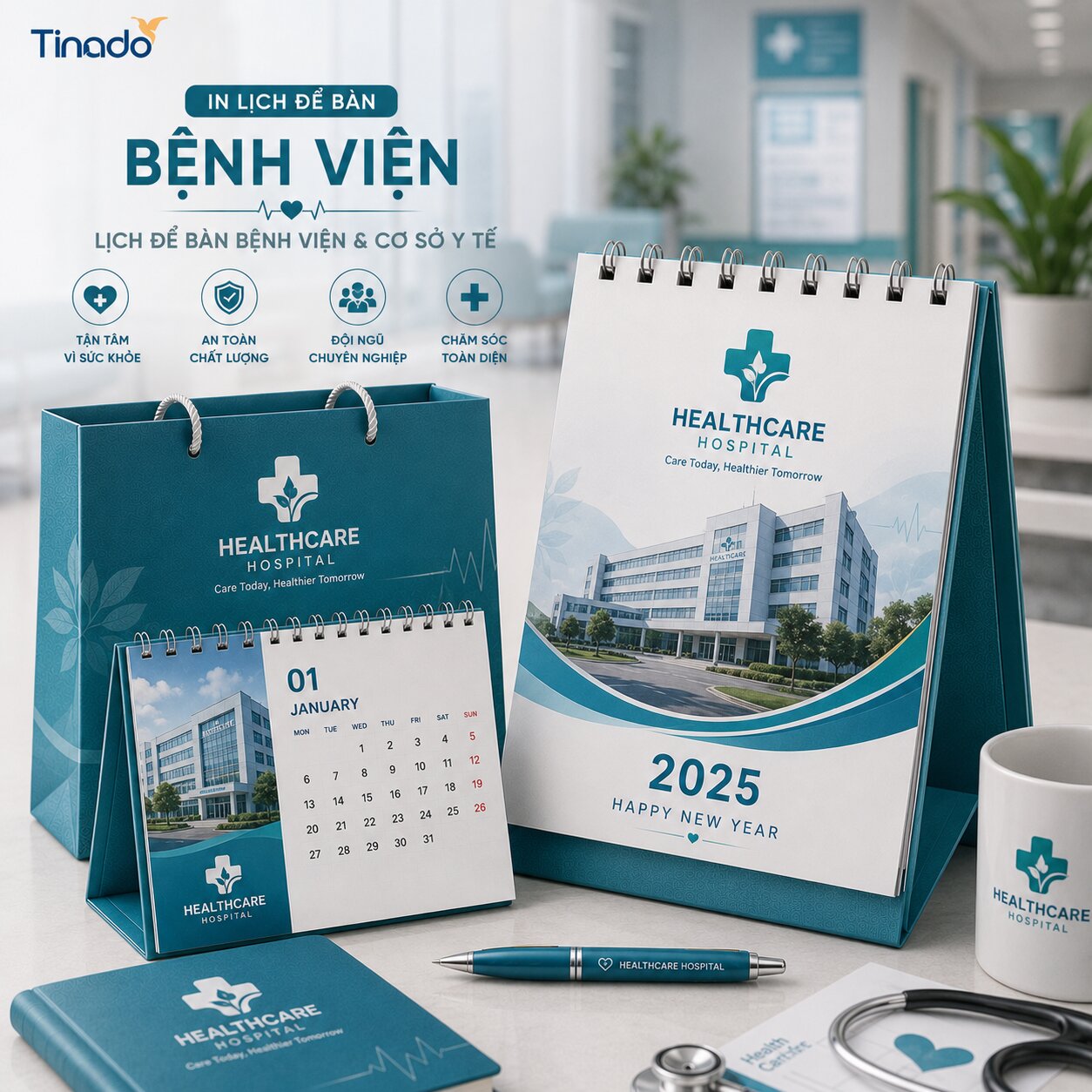 In Lịch Để Bàn Bệnh Viện