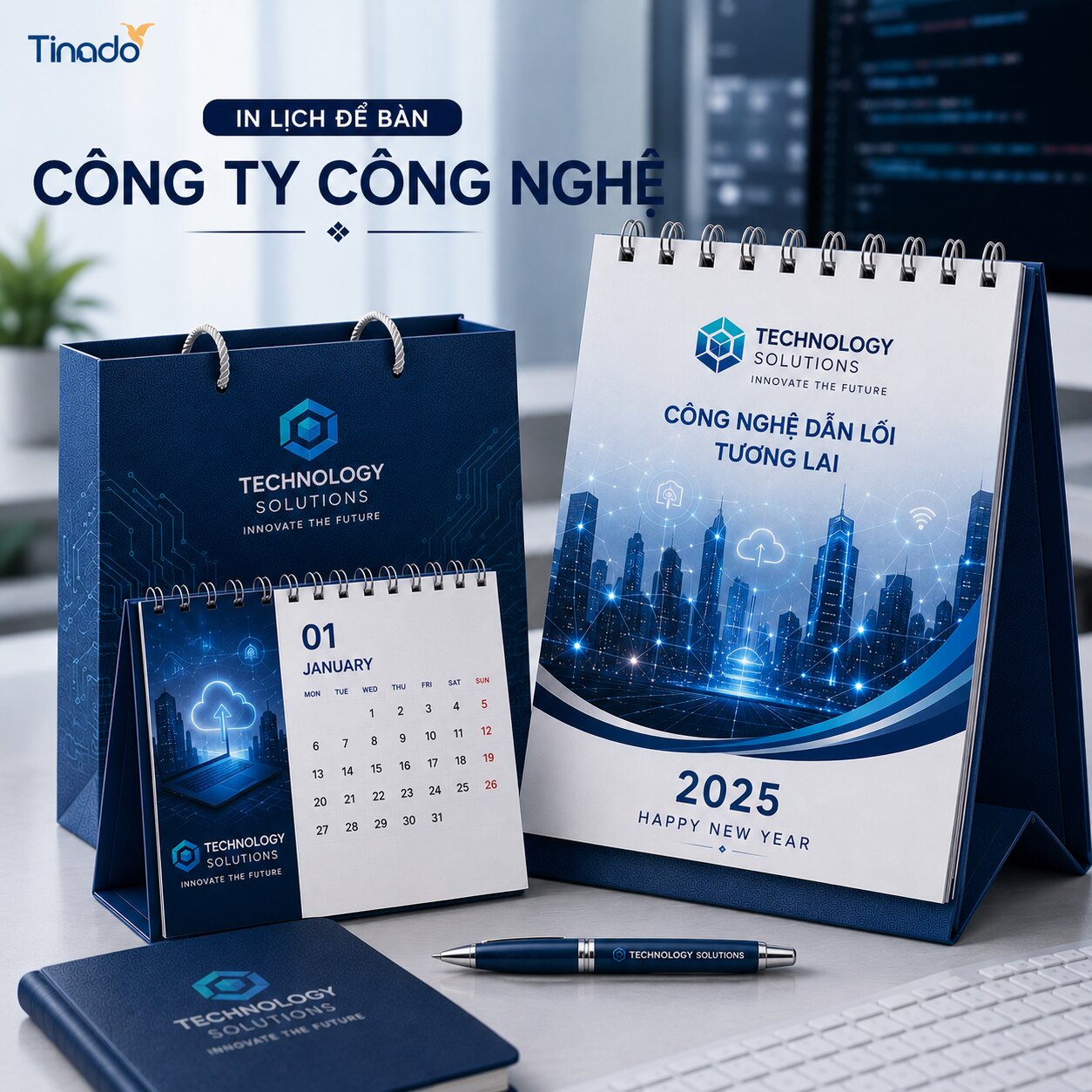 In Lịch Để Bàn Công Ty Công Nghệ
