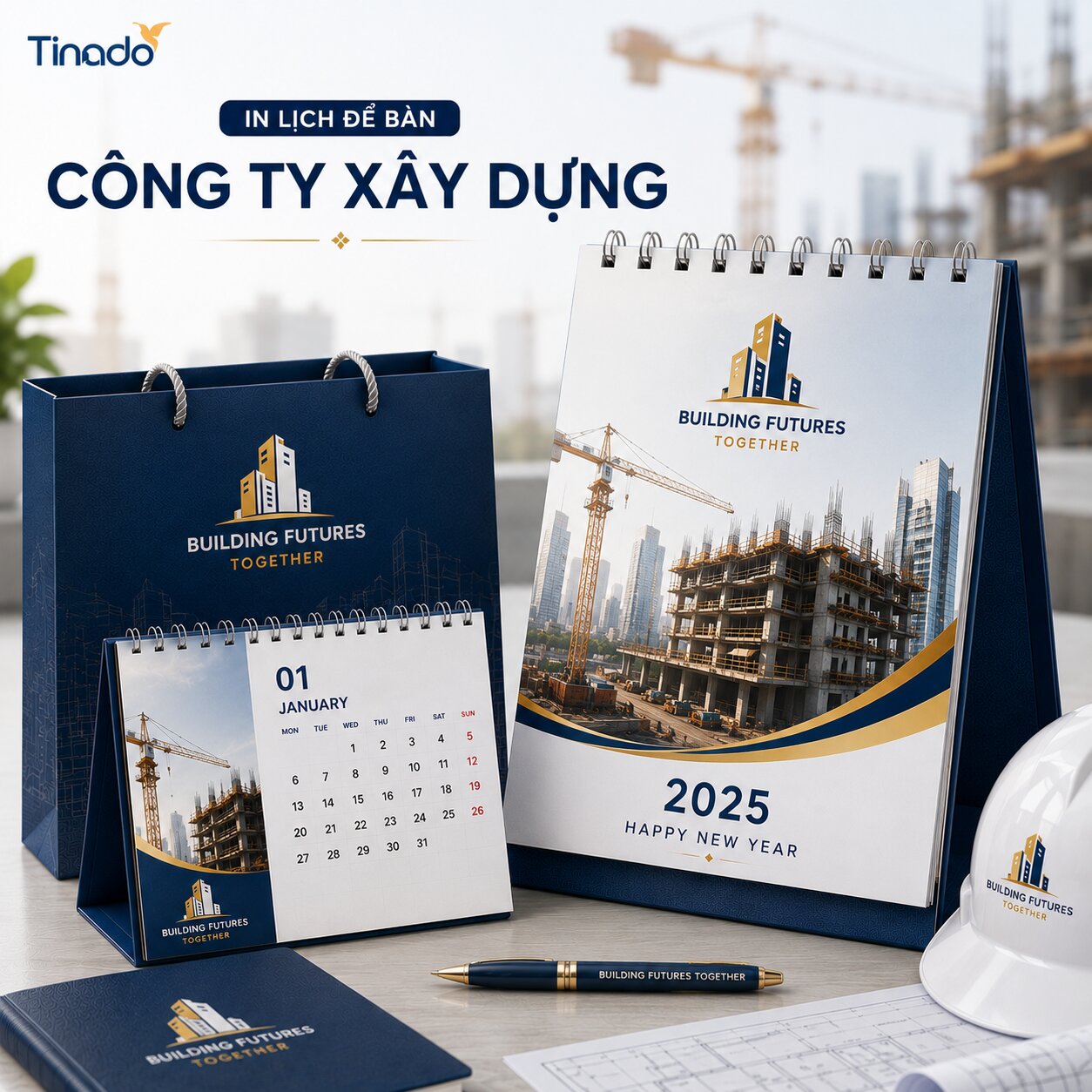 In Lịch Để Bàn Công Ty Xây Dựng