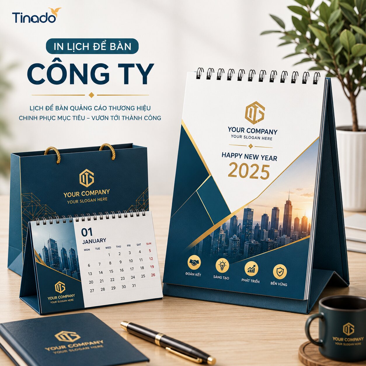 In Lịch Để Bàn Công Ty