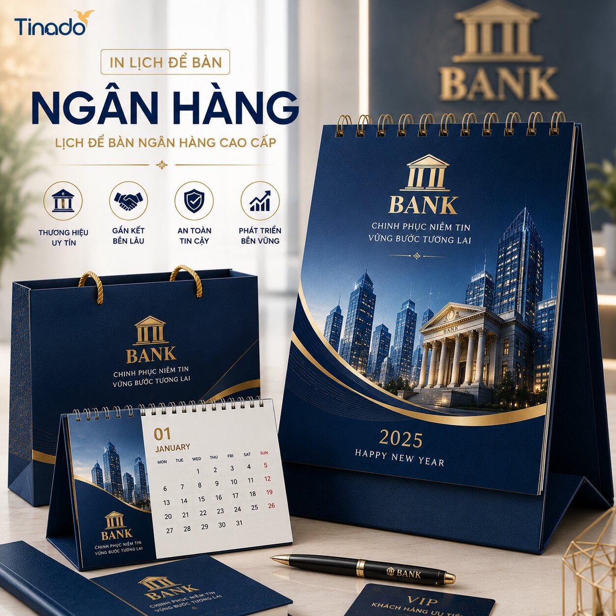 In Lịch Để Bàn Ngân Hàng