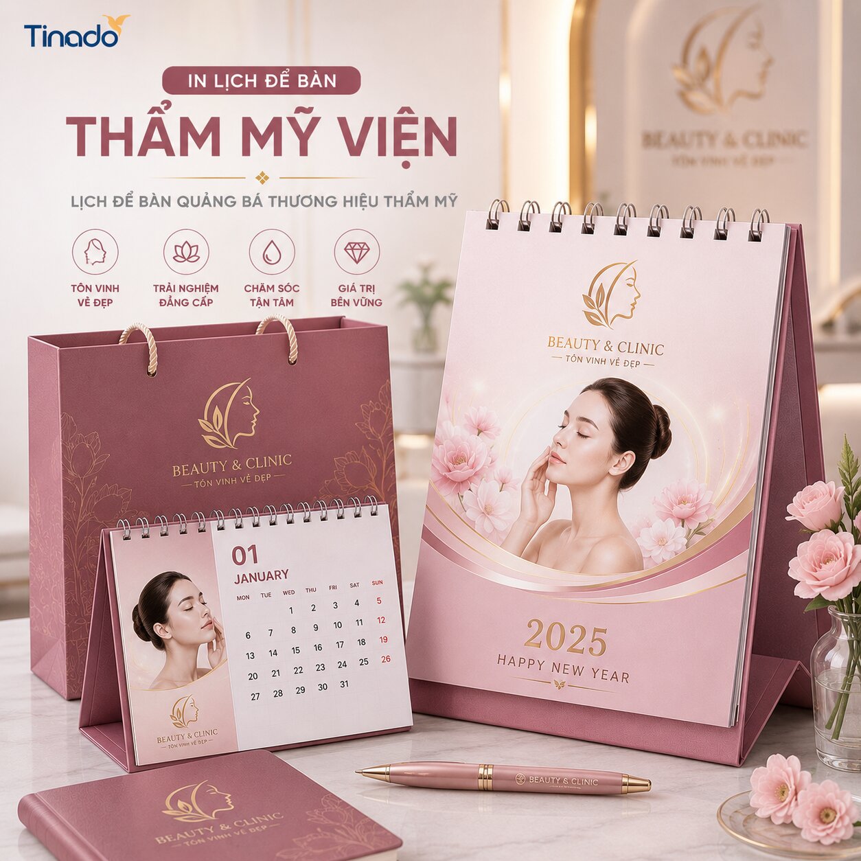 In Lịch Để Bàn Thẩm Mỹ Viện