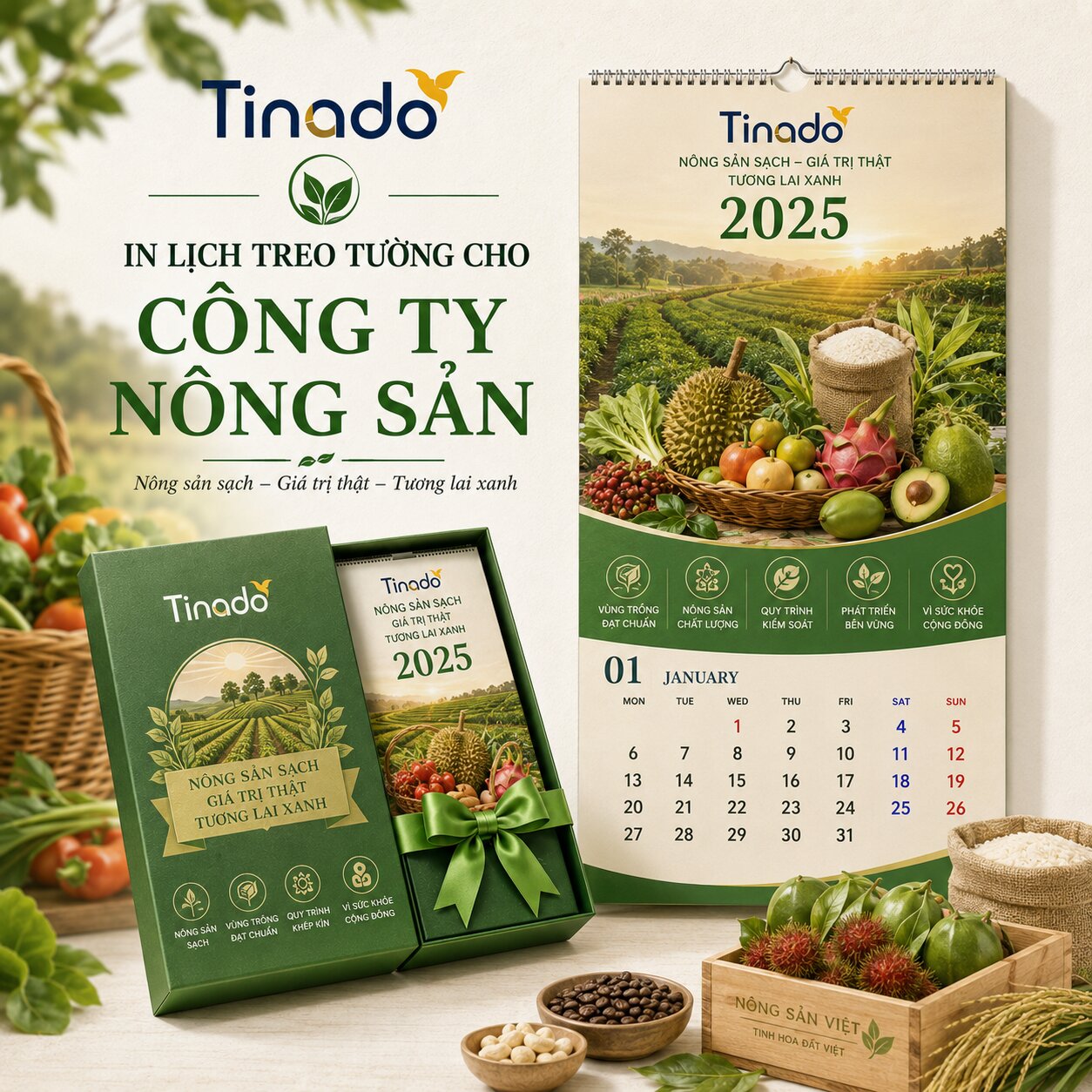 In Lịch Treo Tường Cho Công Ty Nông Sản