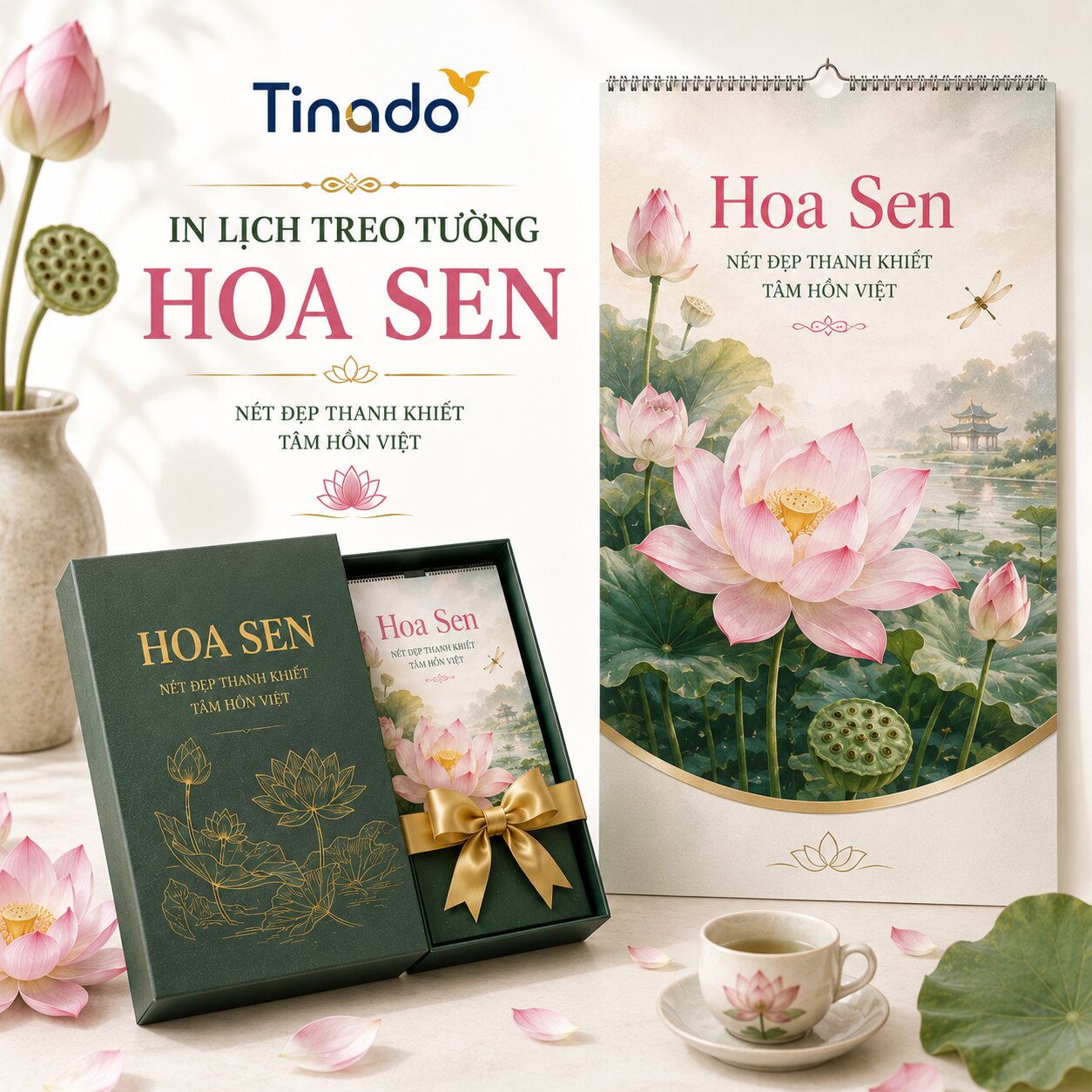In Lịch Treo Tường Hoa Sen