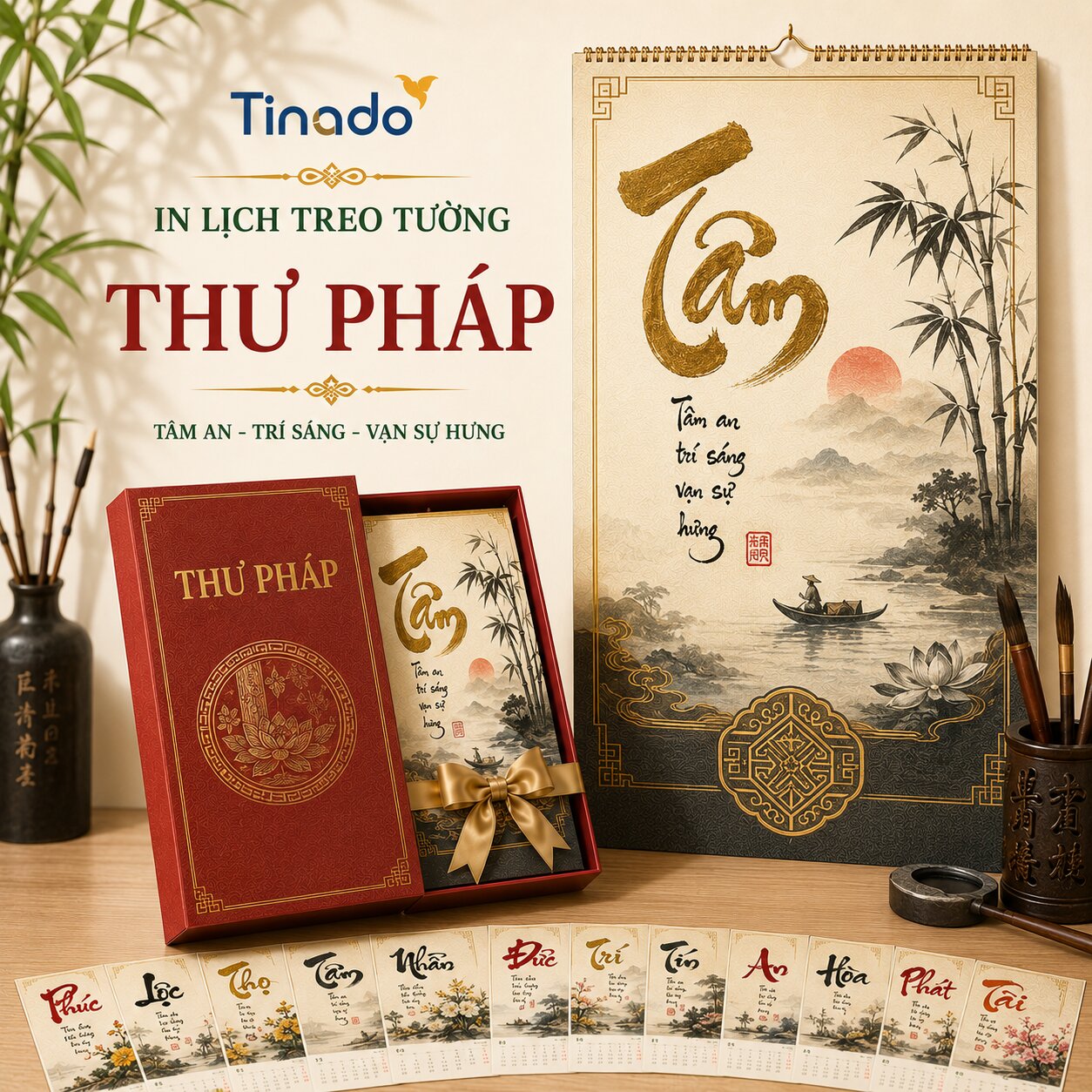 In Lịch Treo Tường Thư Pháp