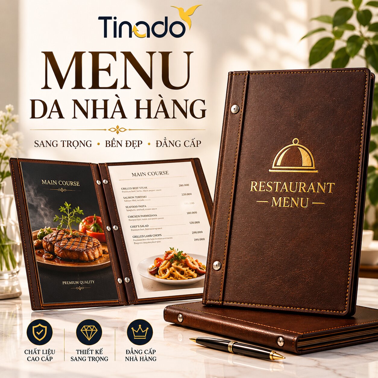 Mẫu in menu da nhà hàng cao cấp