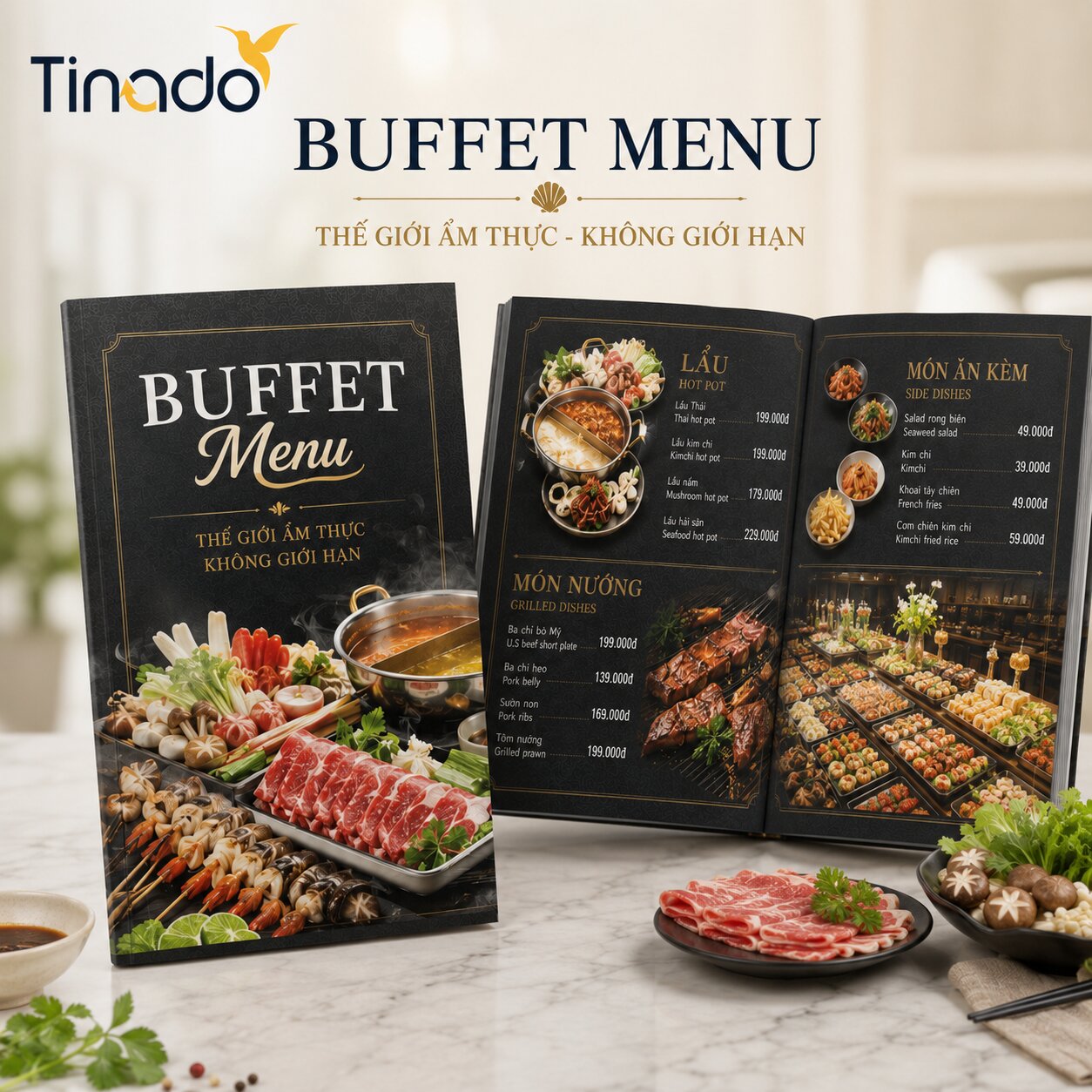 In Menu Giấy Buffet