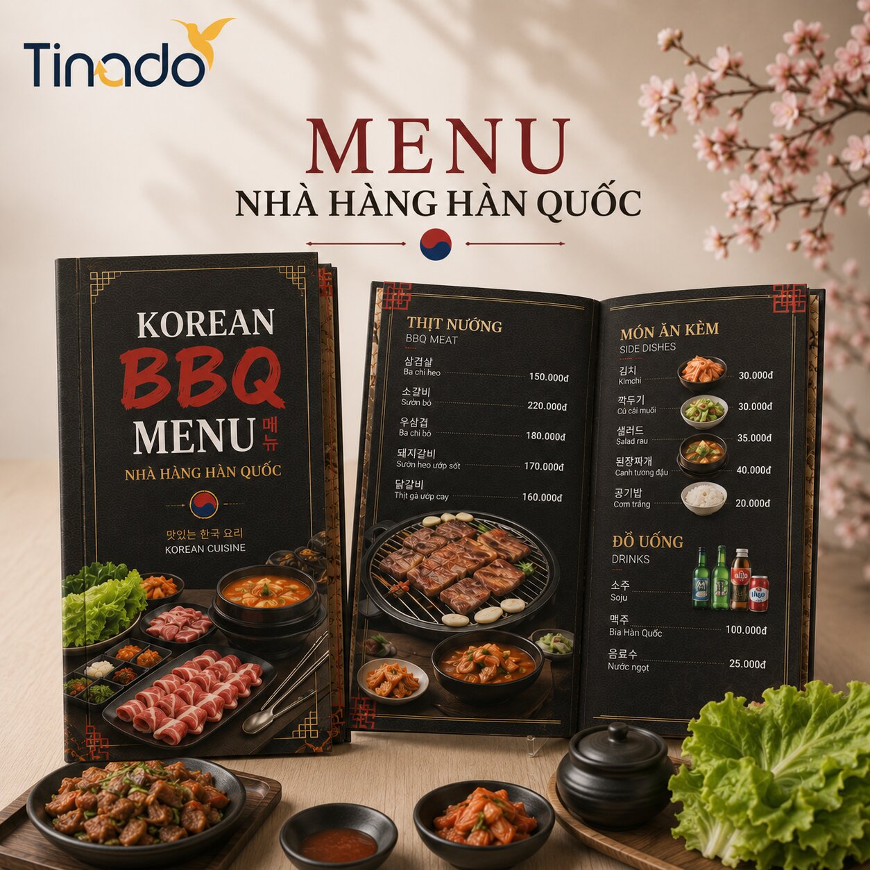 In Menu Giấy Nhà Hàng Hàn Quốc