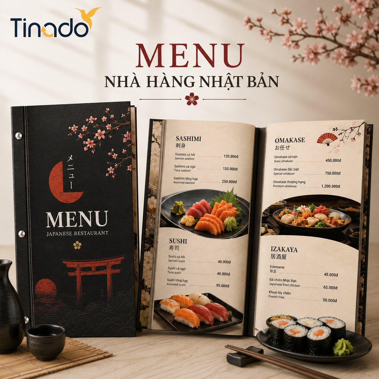 In Menu Giấy Nhà Hàng Nhật Bản