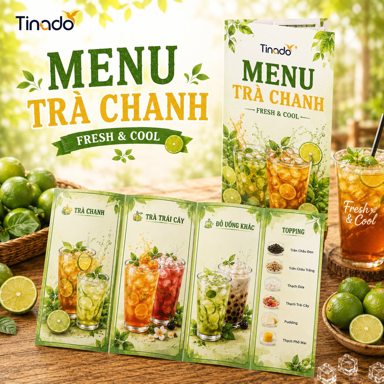 In Menu Giấy Quán Trà Chanh