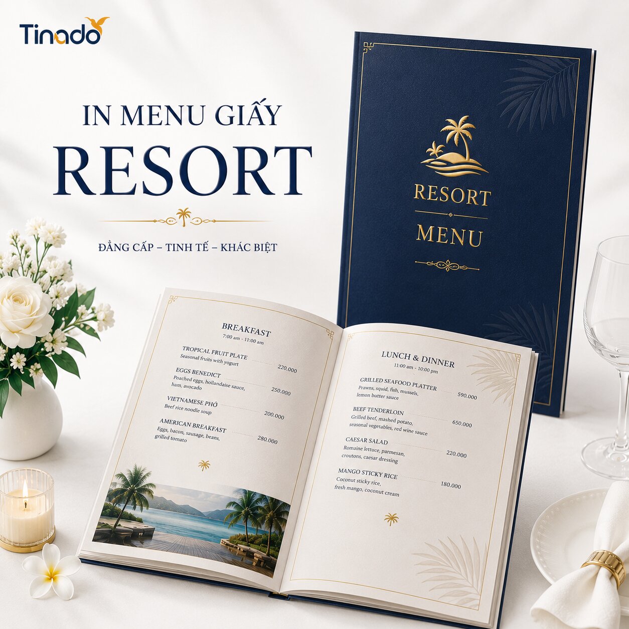 In Menu Giấy Resort