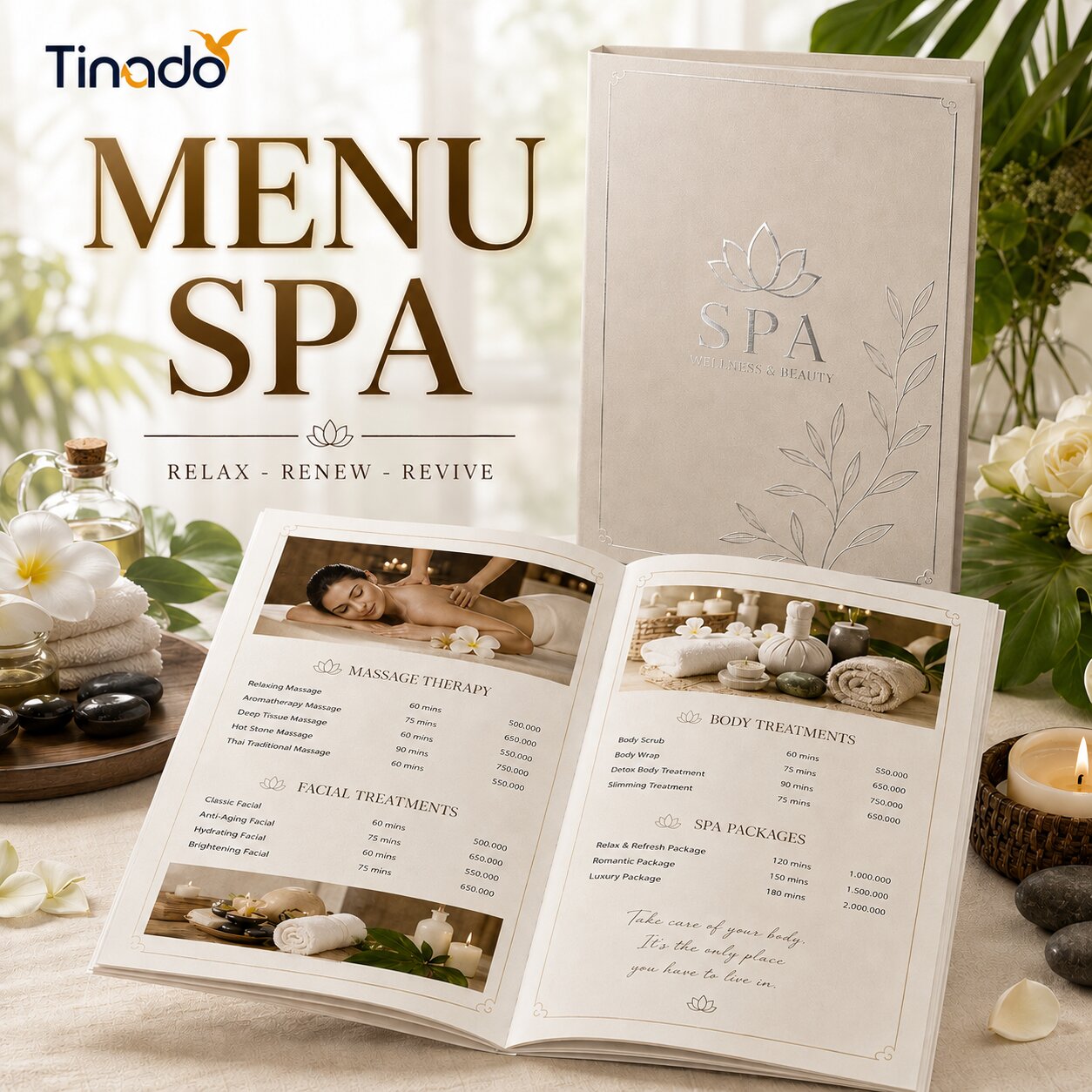 In Menu Giấy Spa