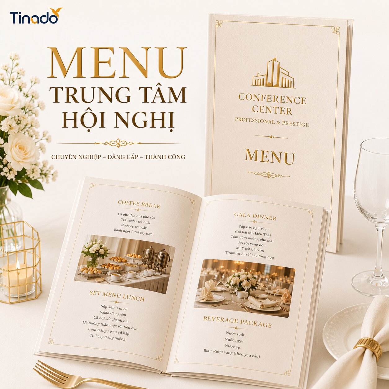 In Menu Giấy Trung Tâm Hội Nghị