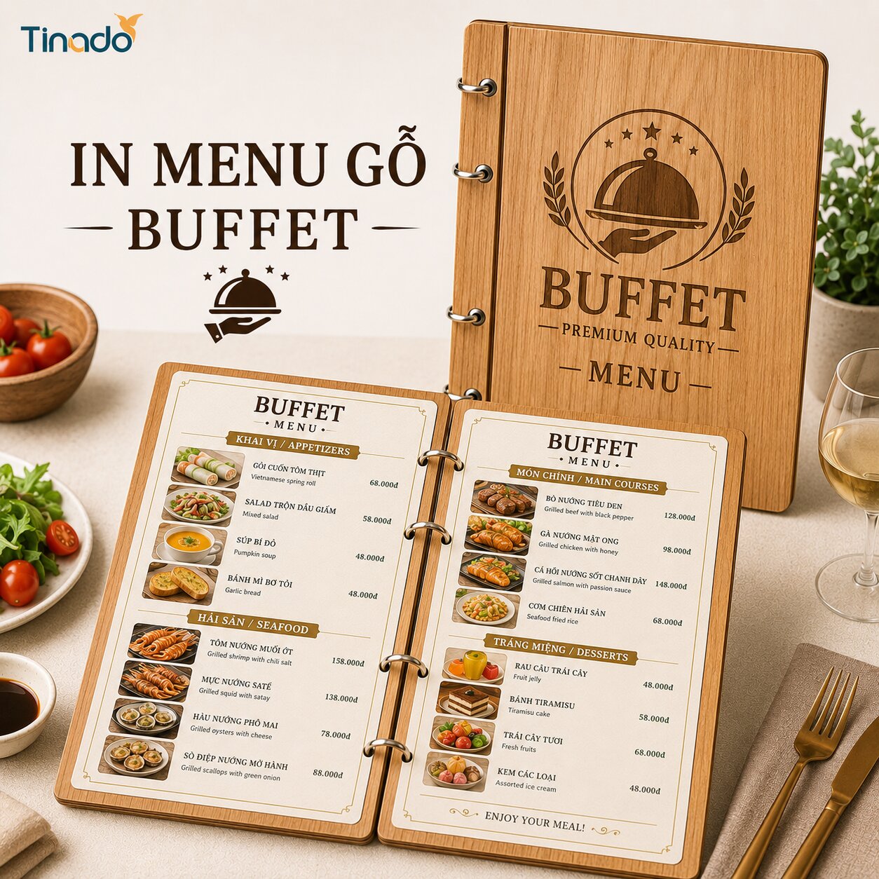 In Menu Gỗ Buffet