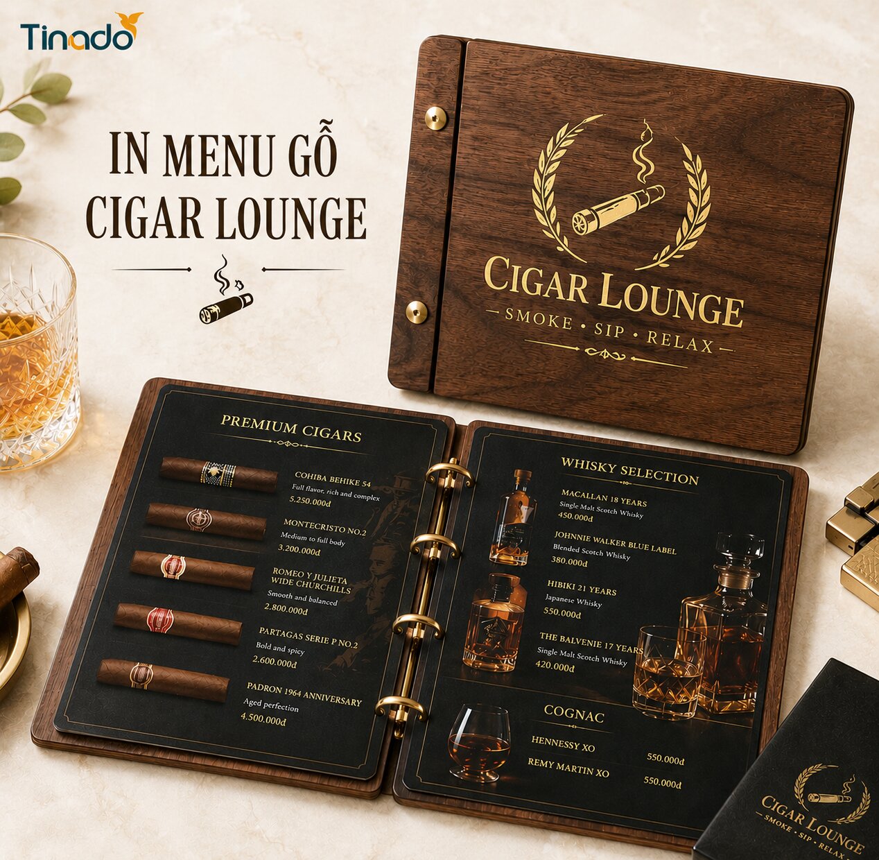 In Menu Gỗ Cigar Lounge