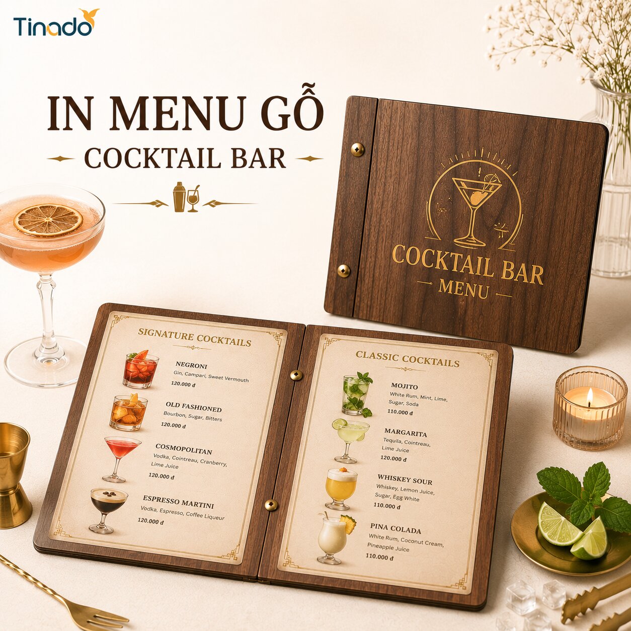 In Menu Gỗ Cocktail Bar