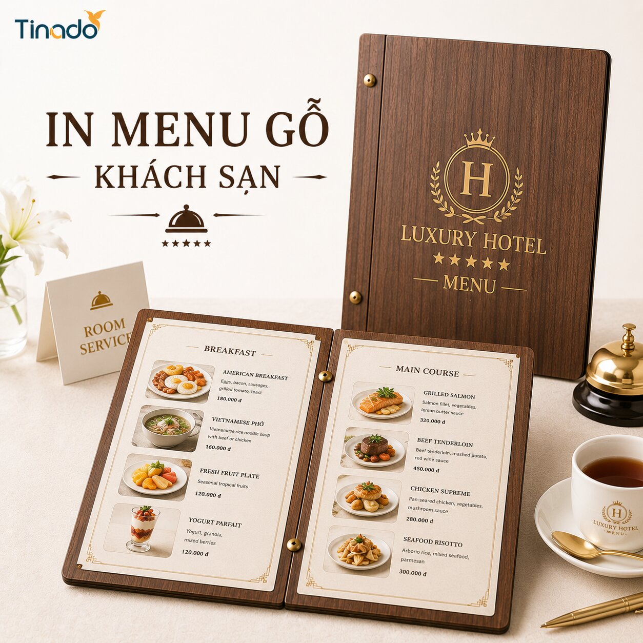 In Menu Gỗ Khách Sạn