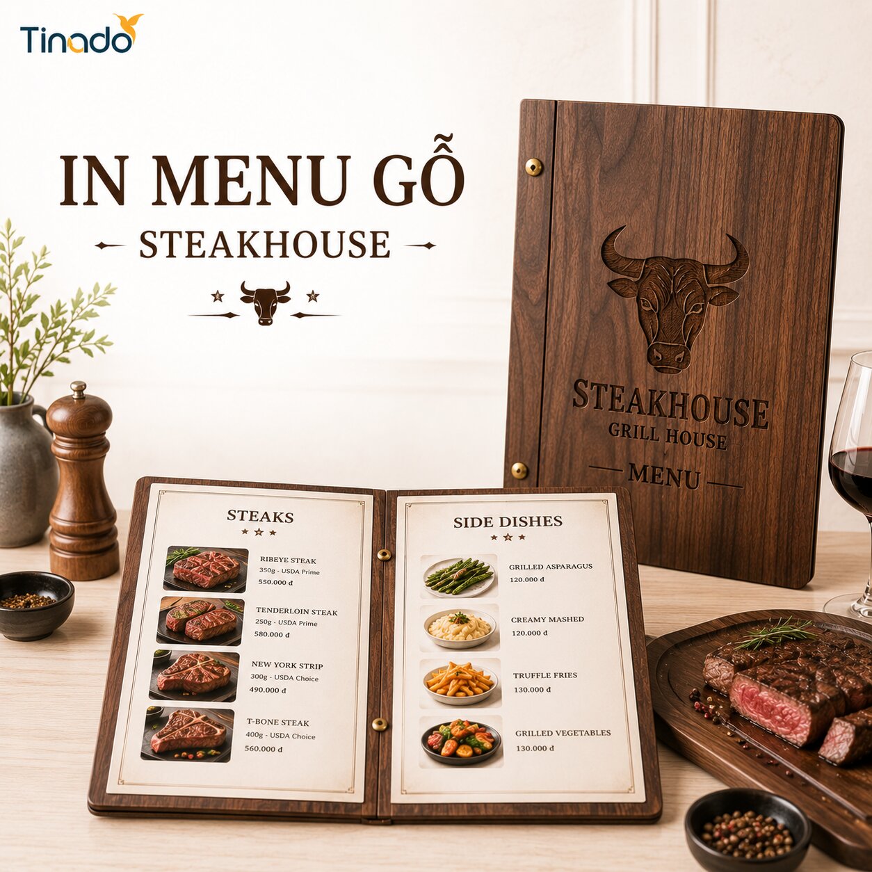 In Menu Gỗ Steakhouse