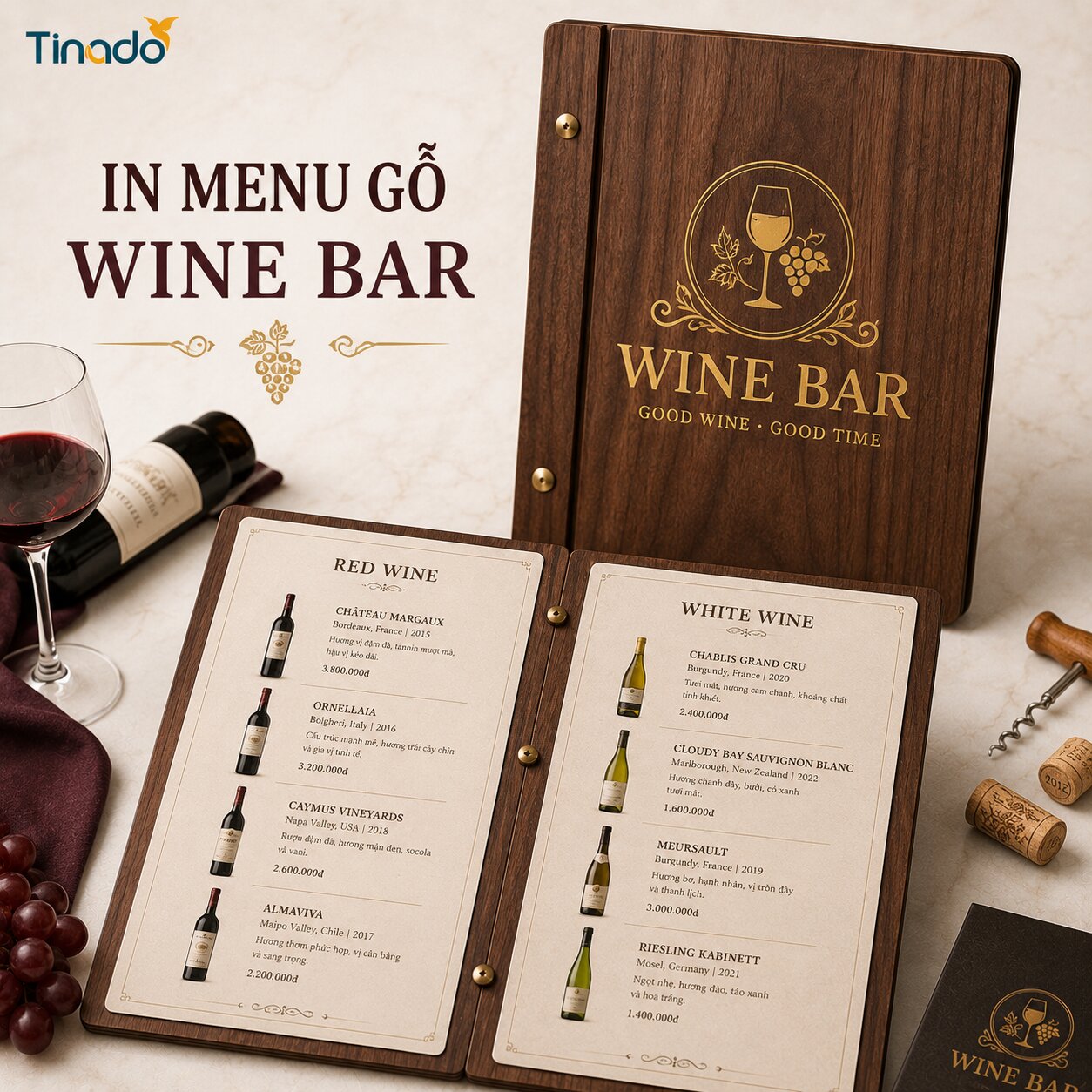 In Menu Gỗ Wine Bar