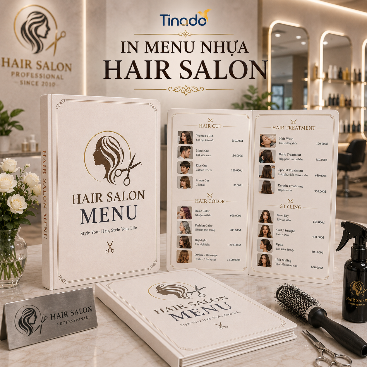 In Menu Nhựa Hair Salon