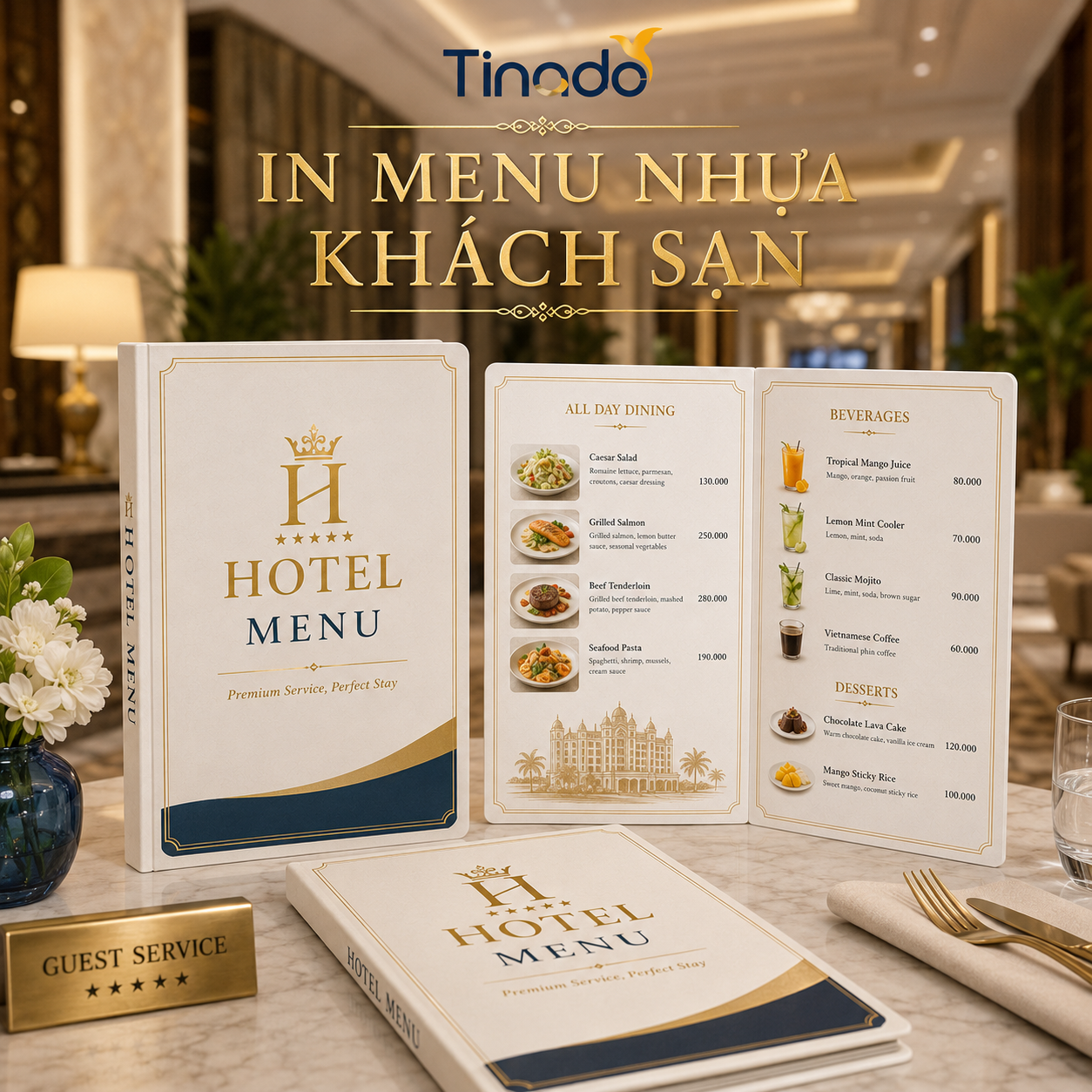 In Menu Nhựa Khách Sạn