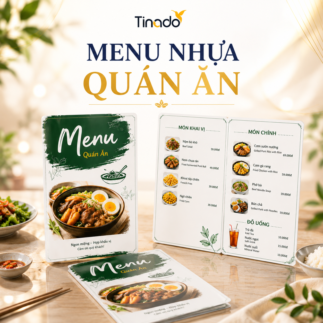 In Menu Nhựa Quán Ăn