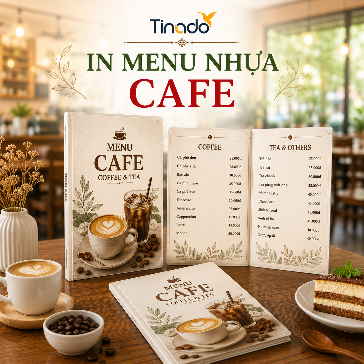 In Menu Nhựa Quán Cafe