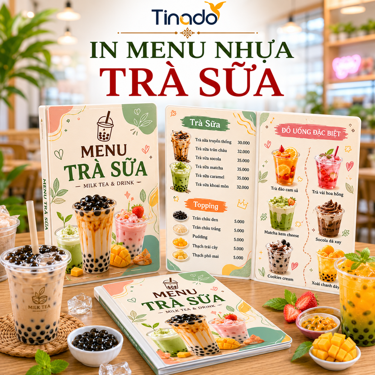 In Menu Nhựa Quán Trà Sữa