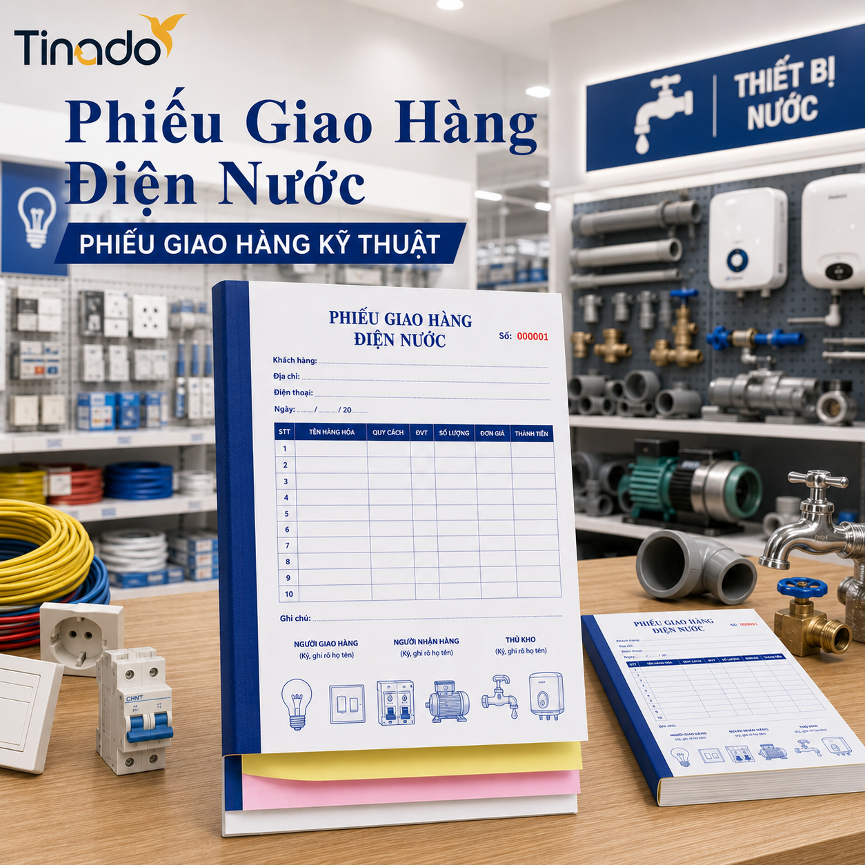 In Phiếu Giao Hàng Điện Nước