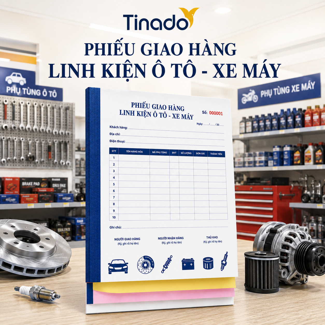 In Phiếu Giao Hàng Linh Kiện Ô Tô - Xe Máy