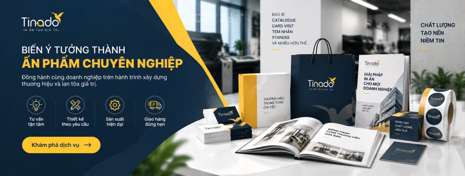 Xưởng in Tinado - Biến ý tưởng thành sản phẩm thực tế