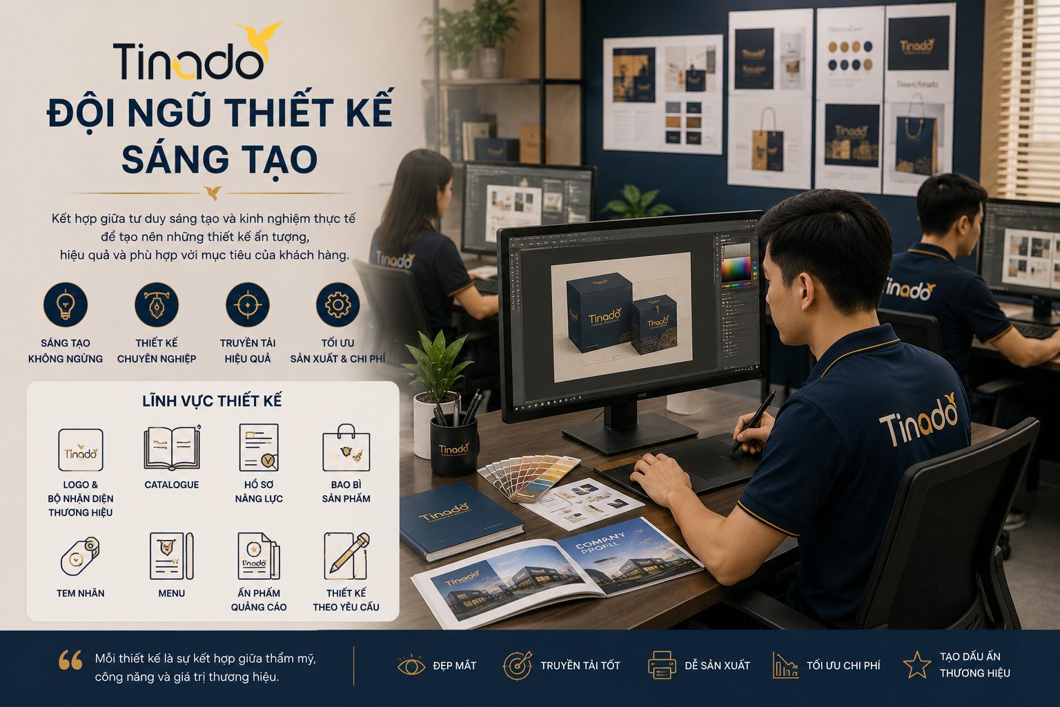 Đội ngũ thiết kế sáng tạo tại Tinado
