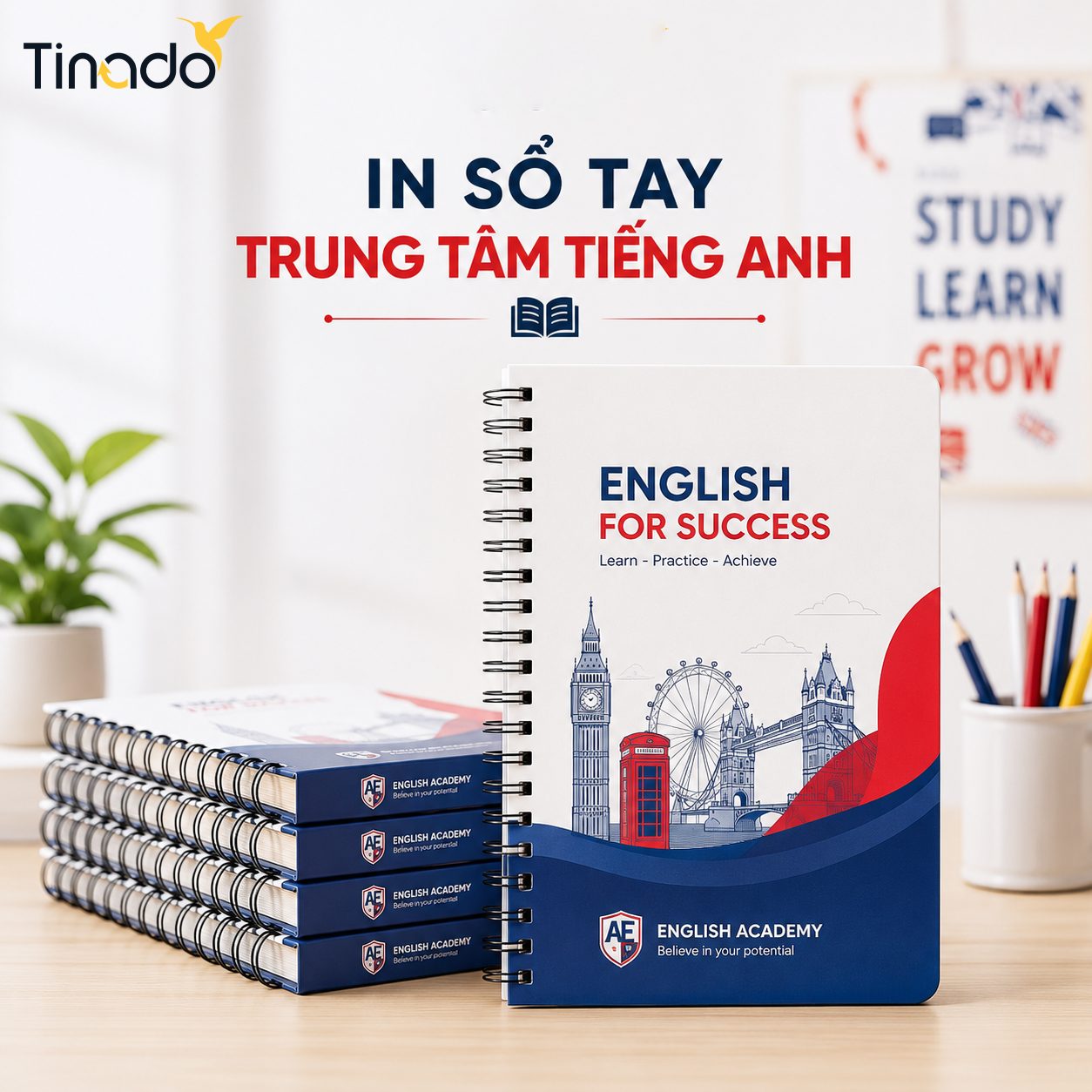 In Sổ Tay Trung Tâm Tiếng Anh