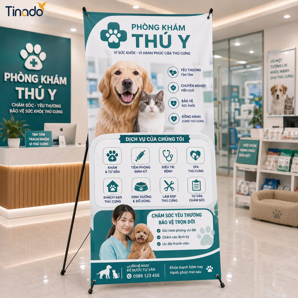 In Standee Phòng Khám Thú Y