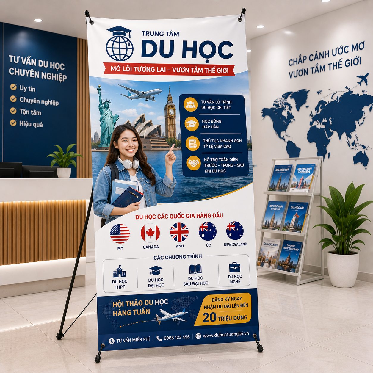 In Standee Trung Tâm Du Học
