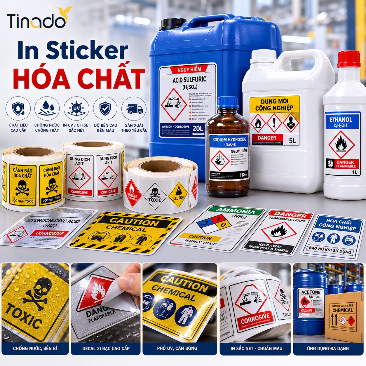 In Sticker Hóa Chất