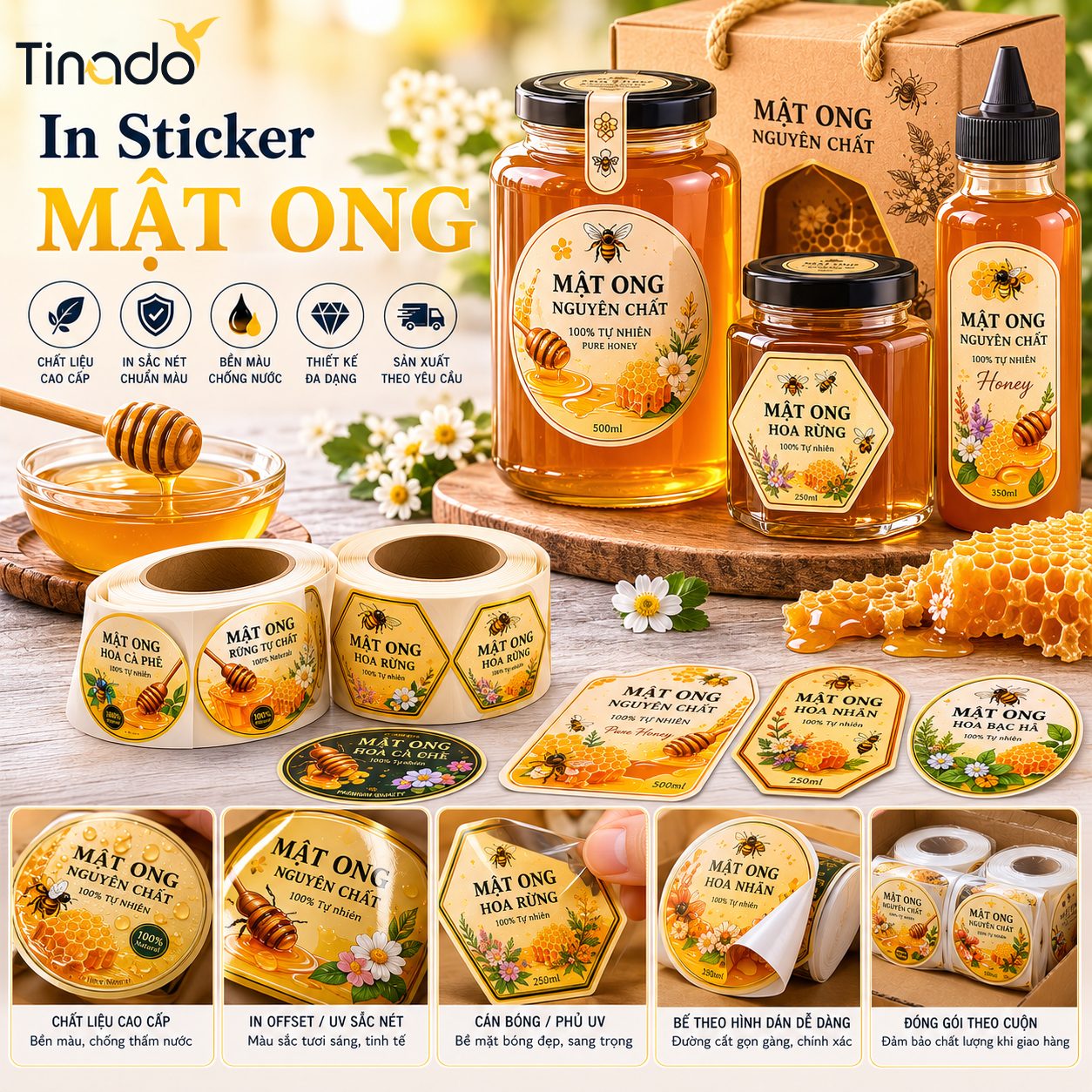 In Sticker Mật Ong