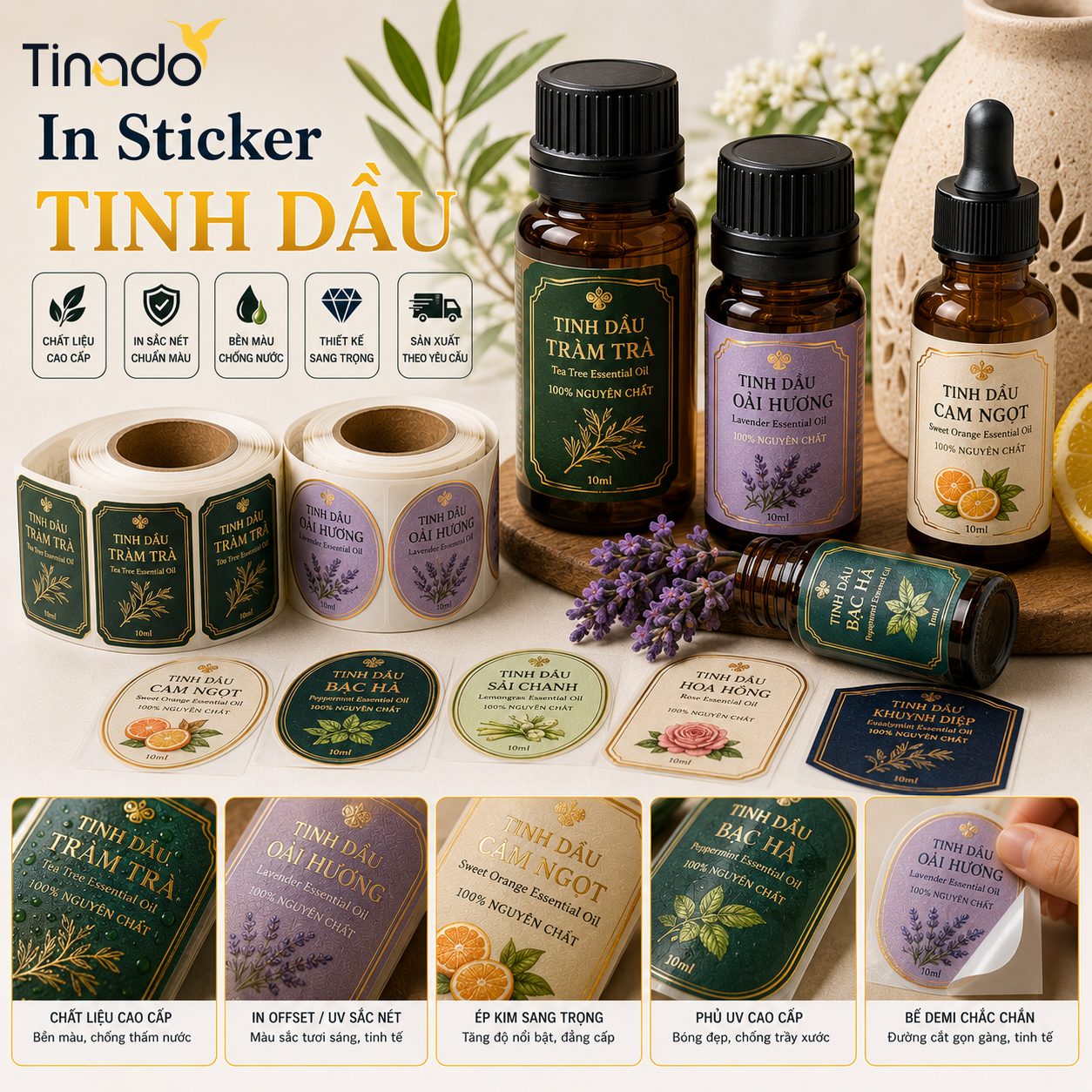 In Sticker Tinh Dầu
