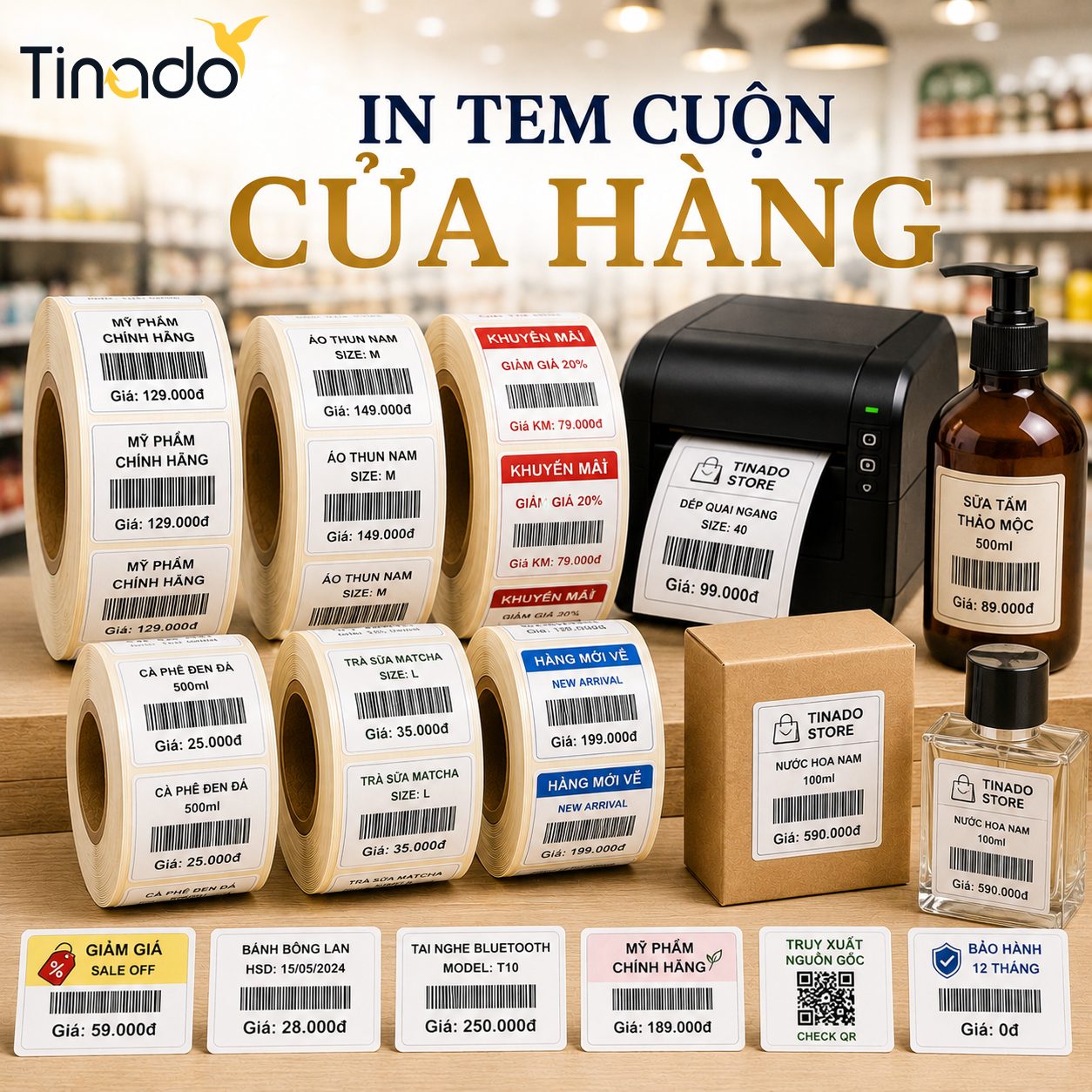 In Tem Cuộn Cửa Hàng