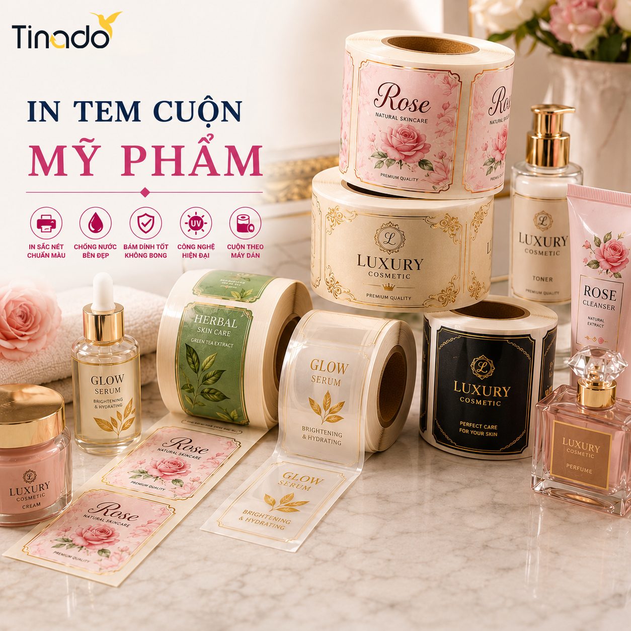 In Tem Cuộn Mỹ Phẩm