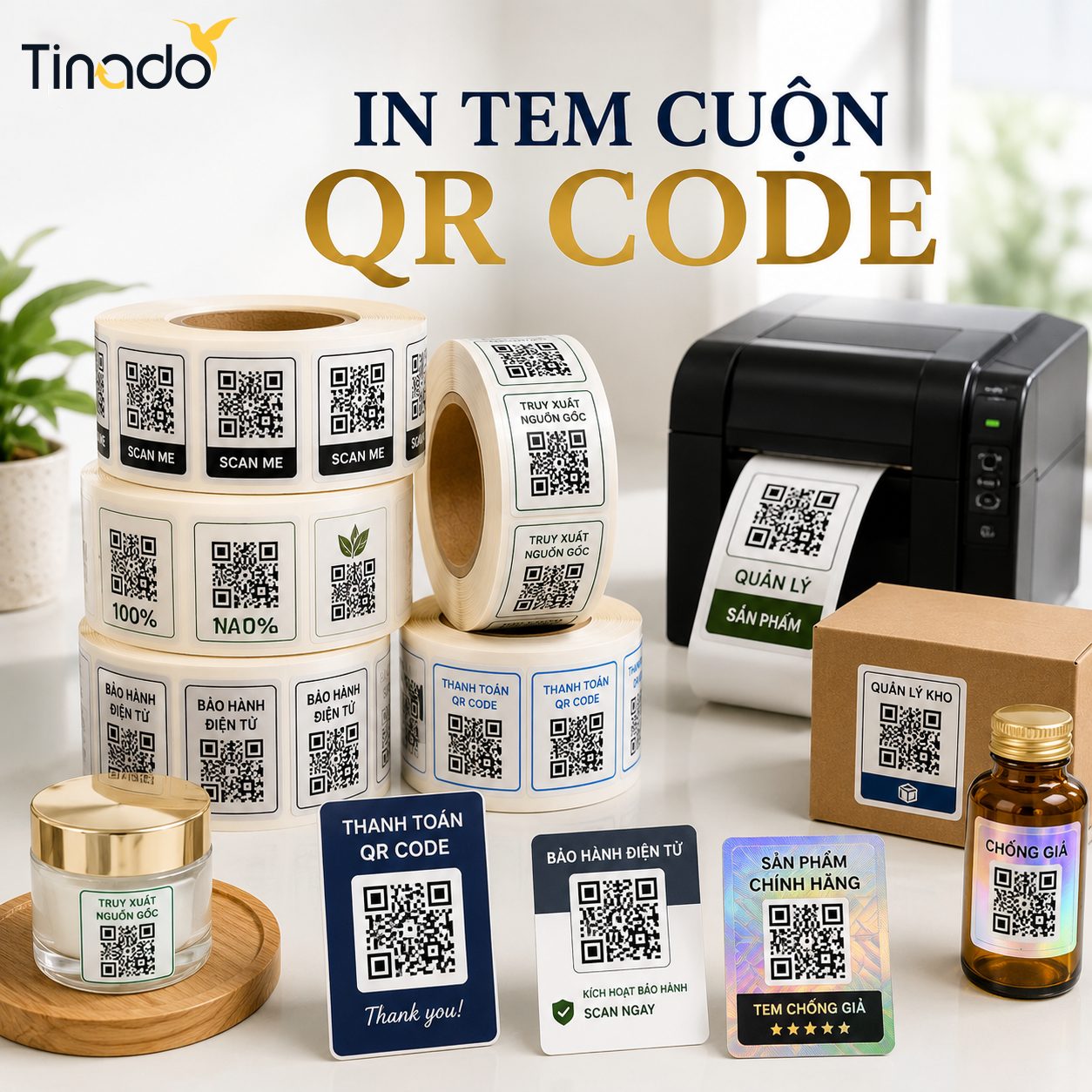 In Tem Cuộn QR Code