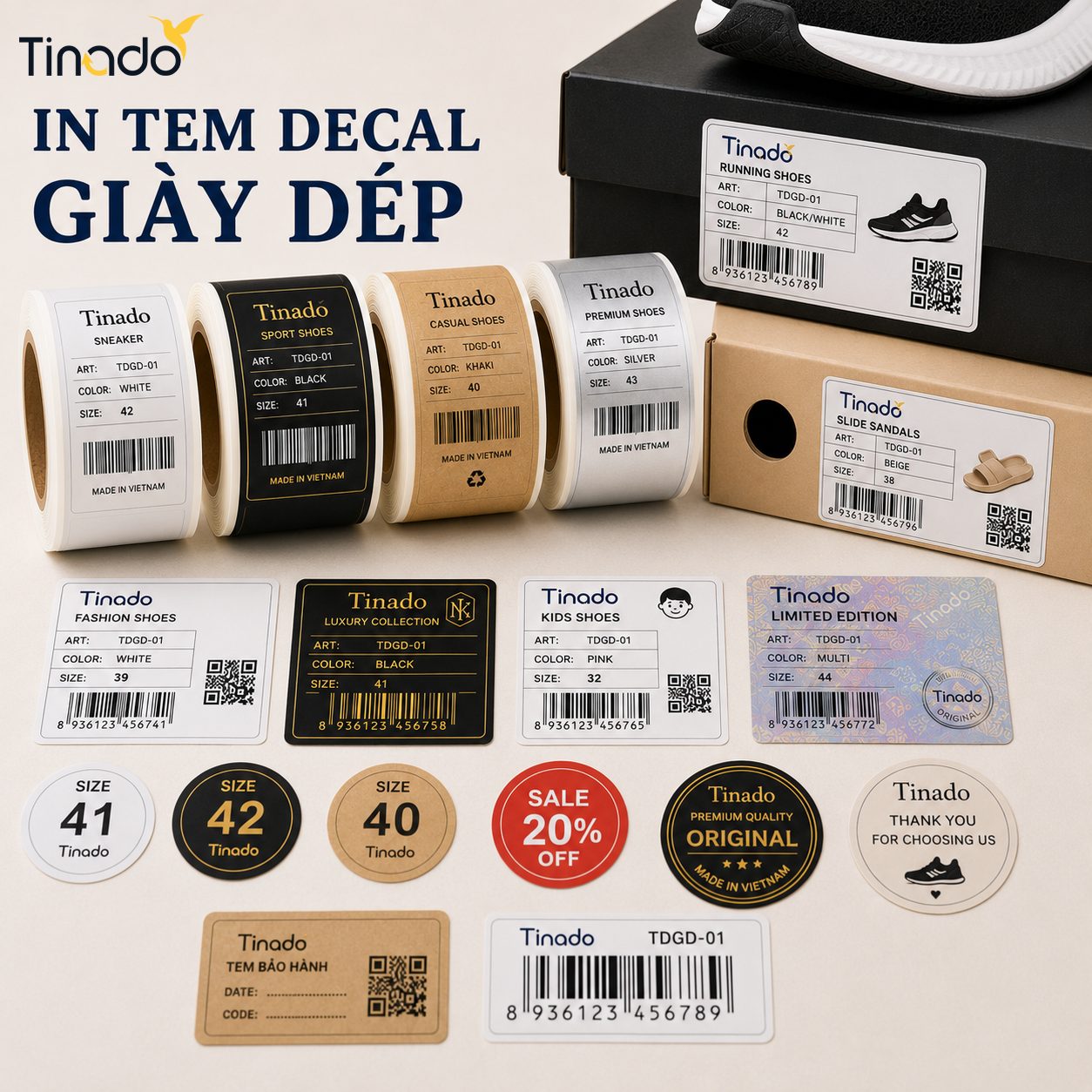In Tem Decal Giày Dép