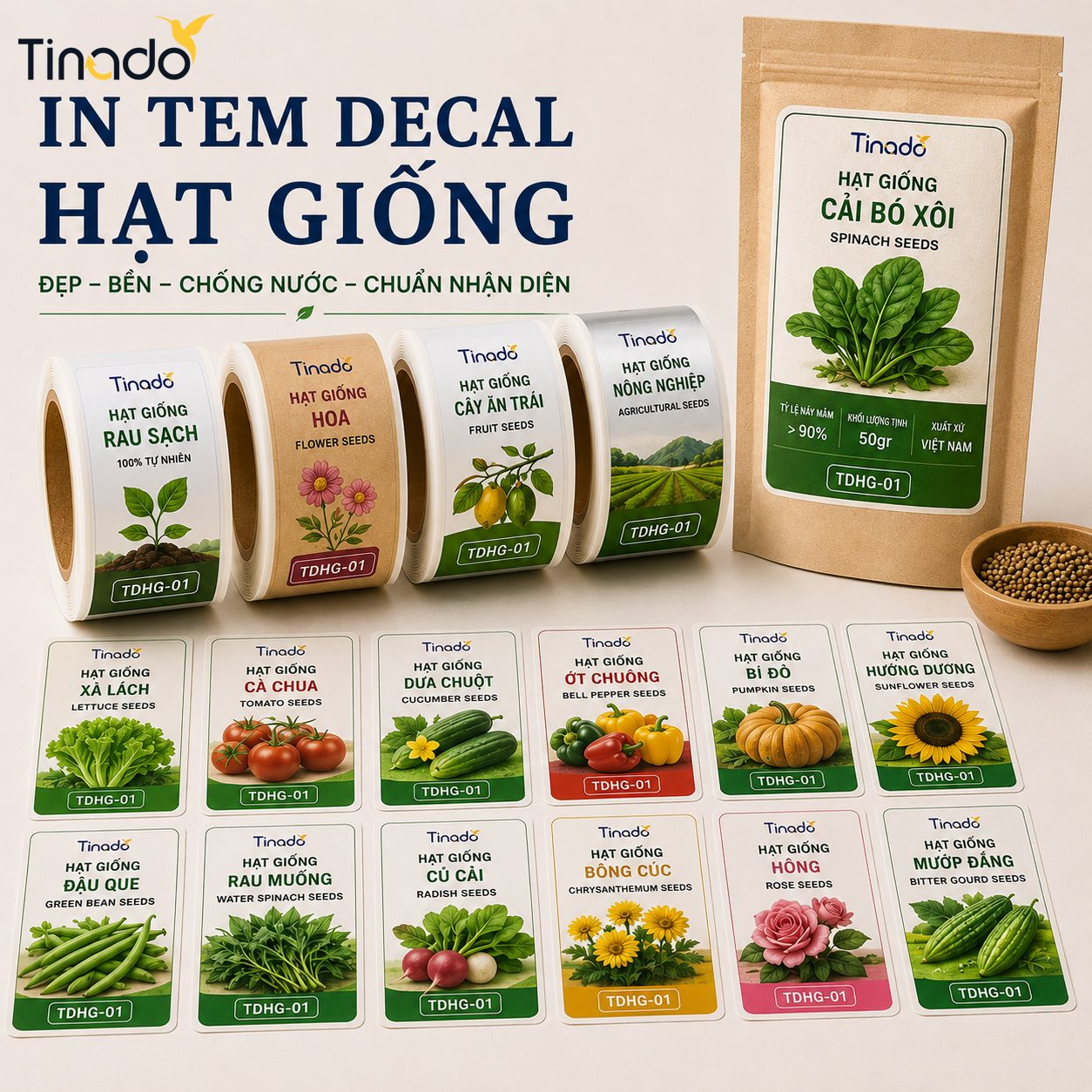 In Tem Decal Hạt Giống