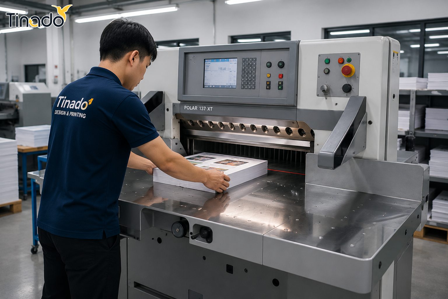 Máy cắt thành phẩm tại Tinado