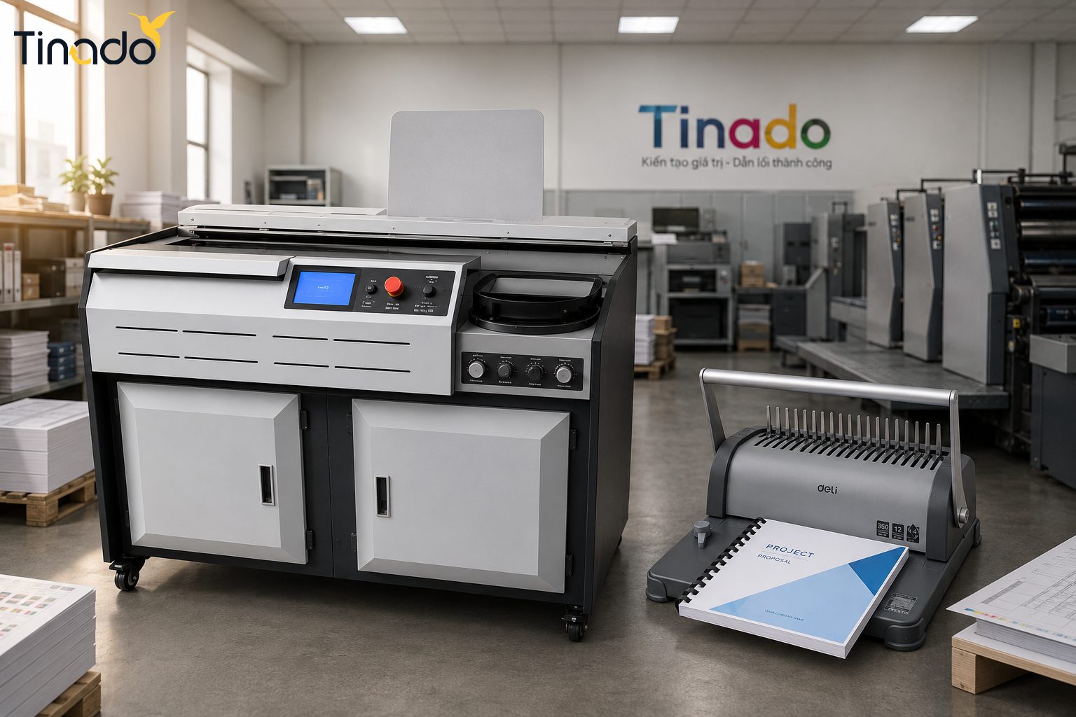 Máy đóng gáy tại Tinado