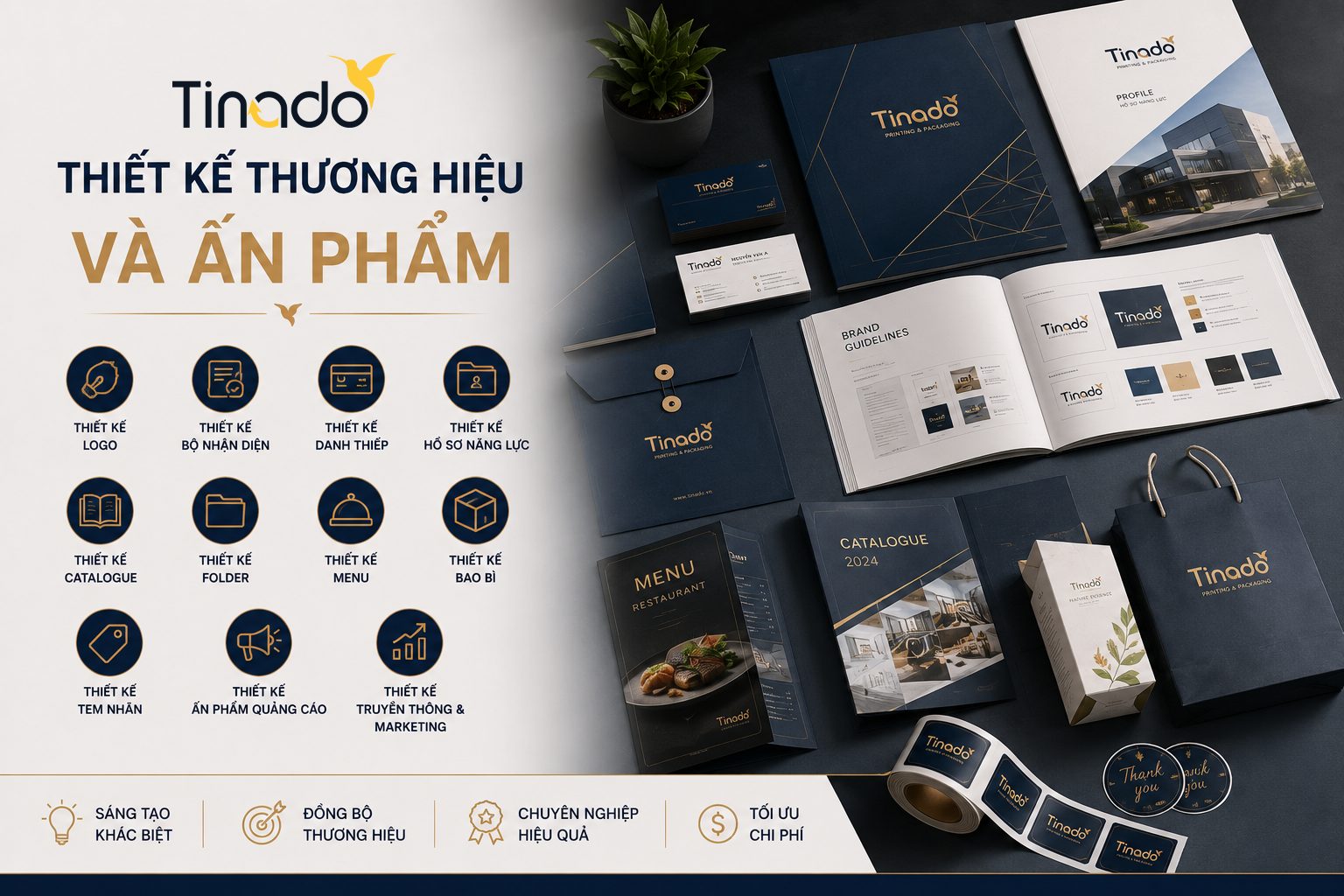 Thiết kế thương hiệu và ấn phẩm tại Tinado
