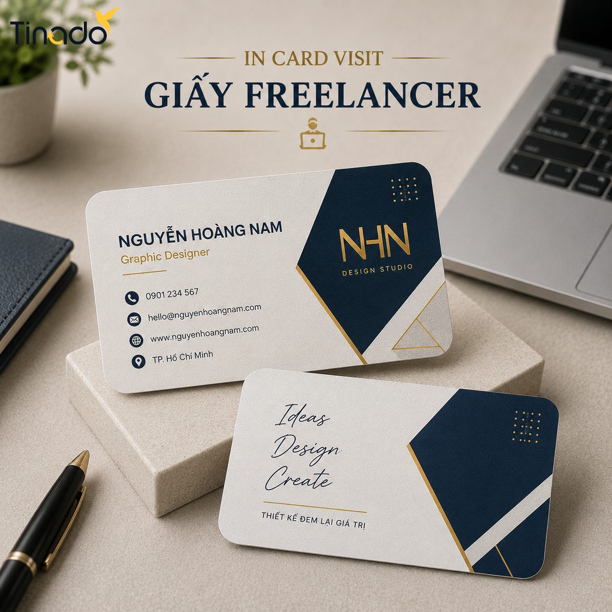 In Card Visit Giấy Freelancer