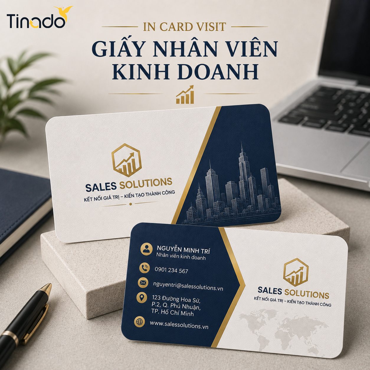 In Card Visit Giấy Nhân Viên Kinh Doanh
