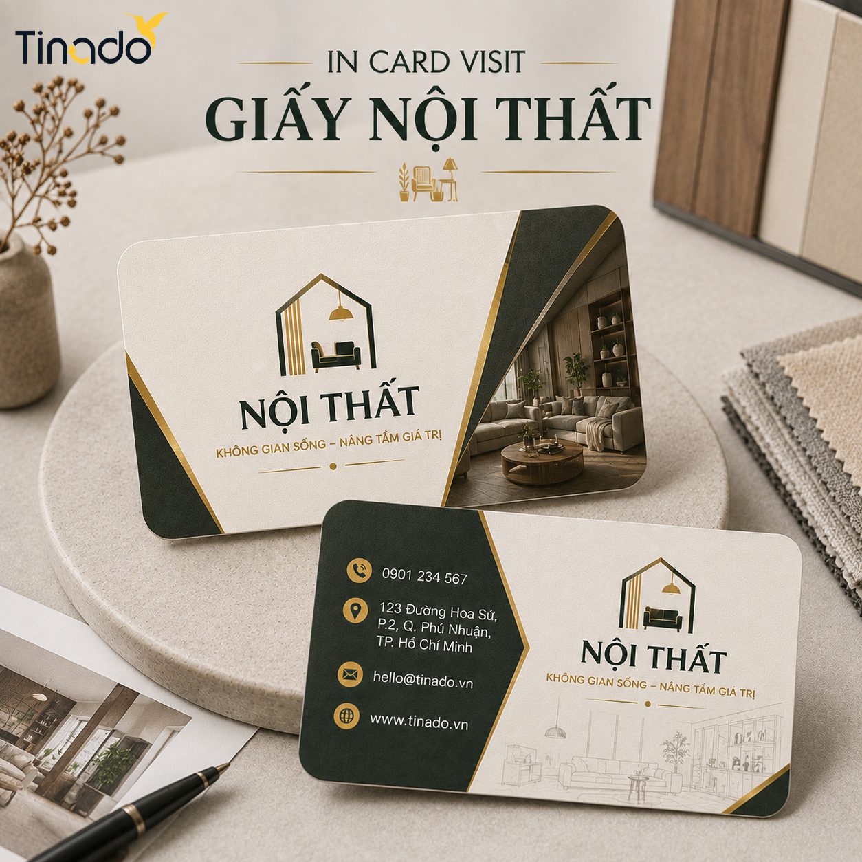 In Card Visit Giấy Nội Thất